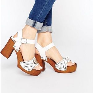 ASOS TRUST Leather Clog Sandals